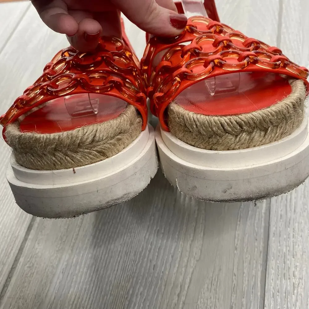 3.1 Philip Lim Women's Orange & White Noa Platform Sandals Size 36 US 6 - Picture 10 of 11